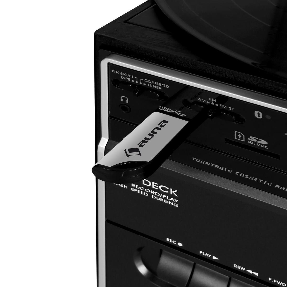 388 Bt Chaine Stereo Platine Vinyle K7 Bluetooth