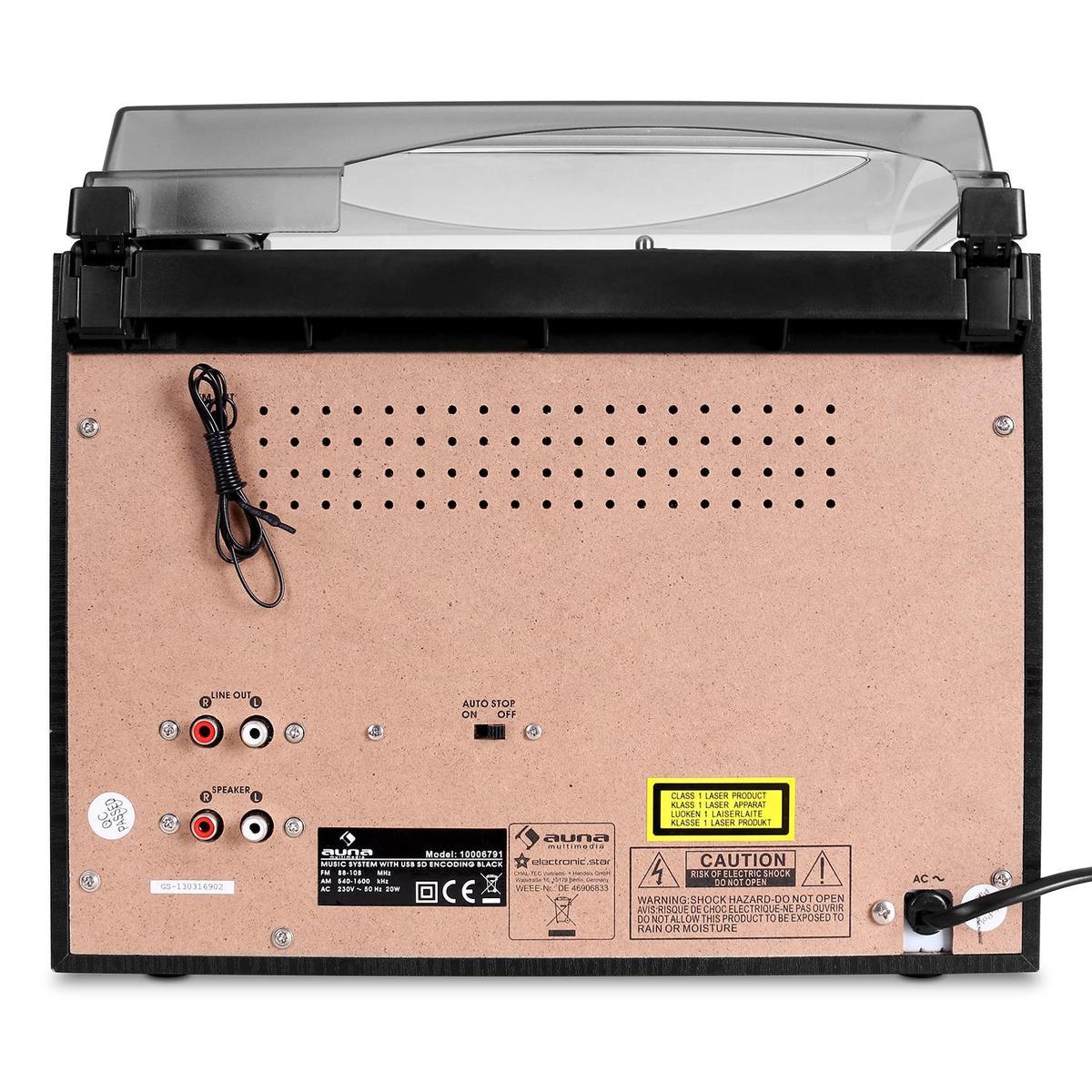 388 Bt Chaine Stereo Platine Vinyle K7 Bluetooth