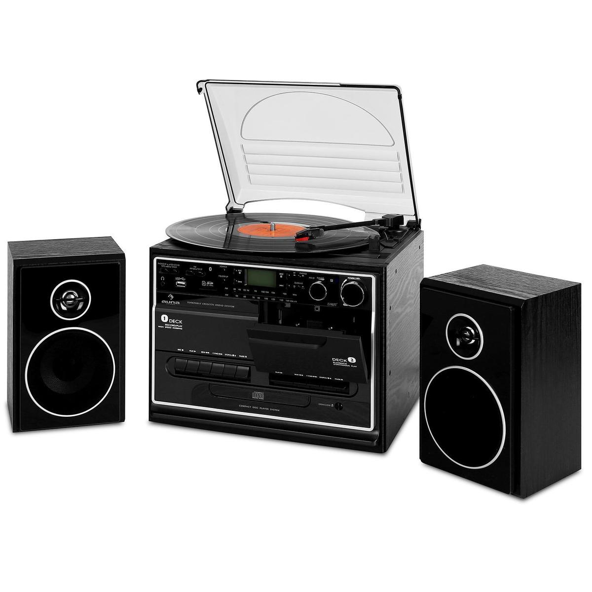 388 Bt Chaine Stereo Platine Vinyle K7 Bluetooth