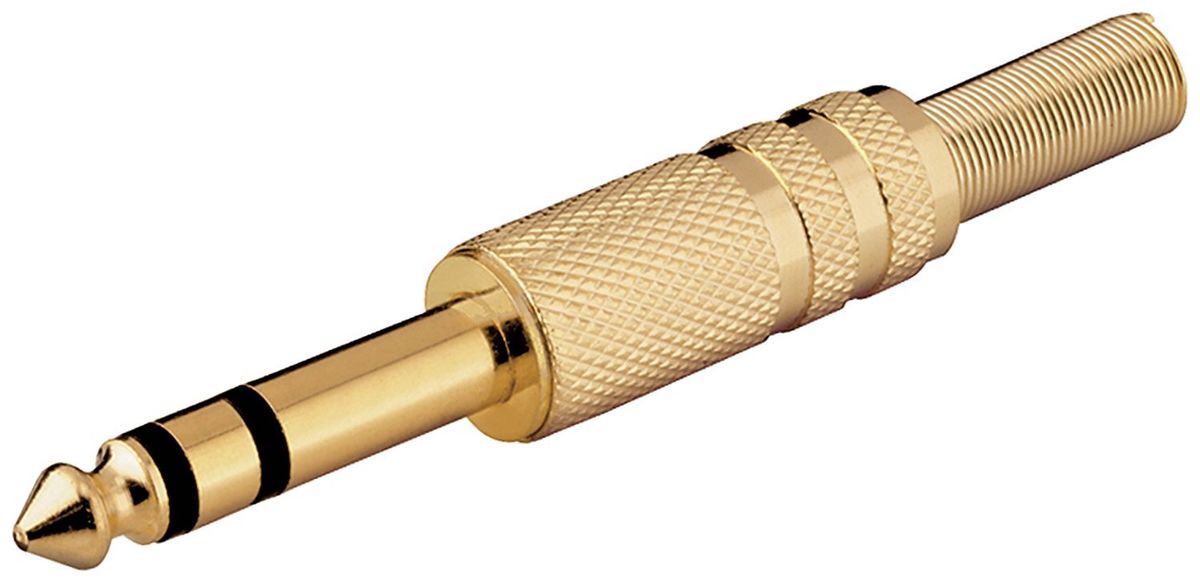 [Ref:11038] GOOBAY Fiche audio Jack 6,35mm stereo plaquee Or a souder