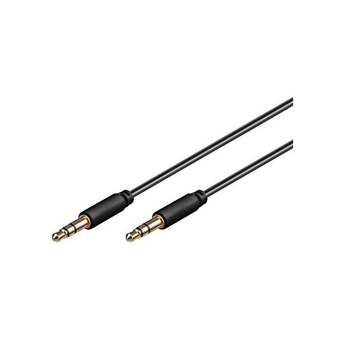 Cable double jack 35 mm Noir 1m