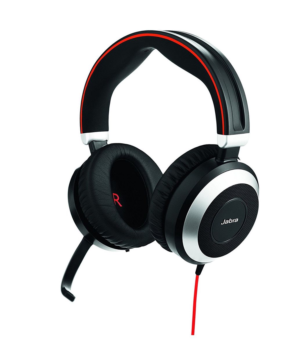 Casque Jabra Evolve 80 Ms Stereo - Filaire, Sur Tete, Stereo, Circumaural, Élimination Du Bruit Microphone - Usb, Mini Jack