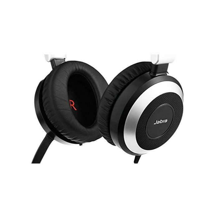 Casque Jabra Evolve 80 Ms Stereo - Filaire, Sur Tete, Stereo, Circumaural, Élimination Du Bruit Microphone - Usb, Mini Jack