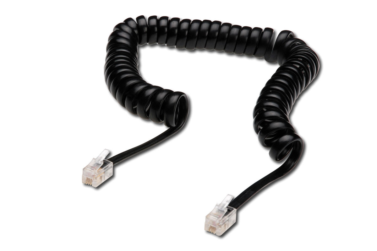 AK 460101 040 S Cable de connexion telephone torsade UAE RJ10 Noir 4 m