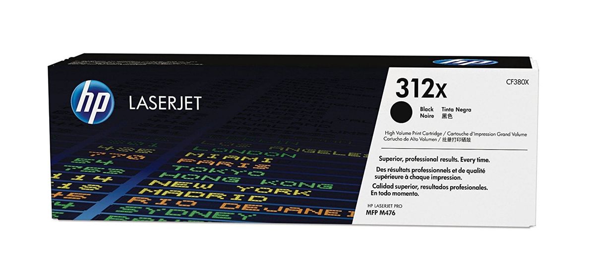 HP D'origine HP Color LaserJet Pro MFP M 476 nw toner (312X / CF 380 X) noir, 4 400 pages, 2,3 centimes par page