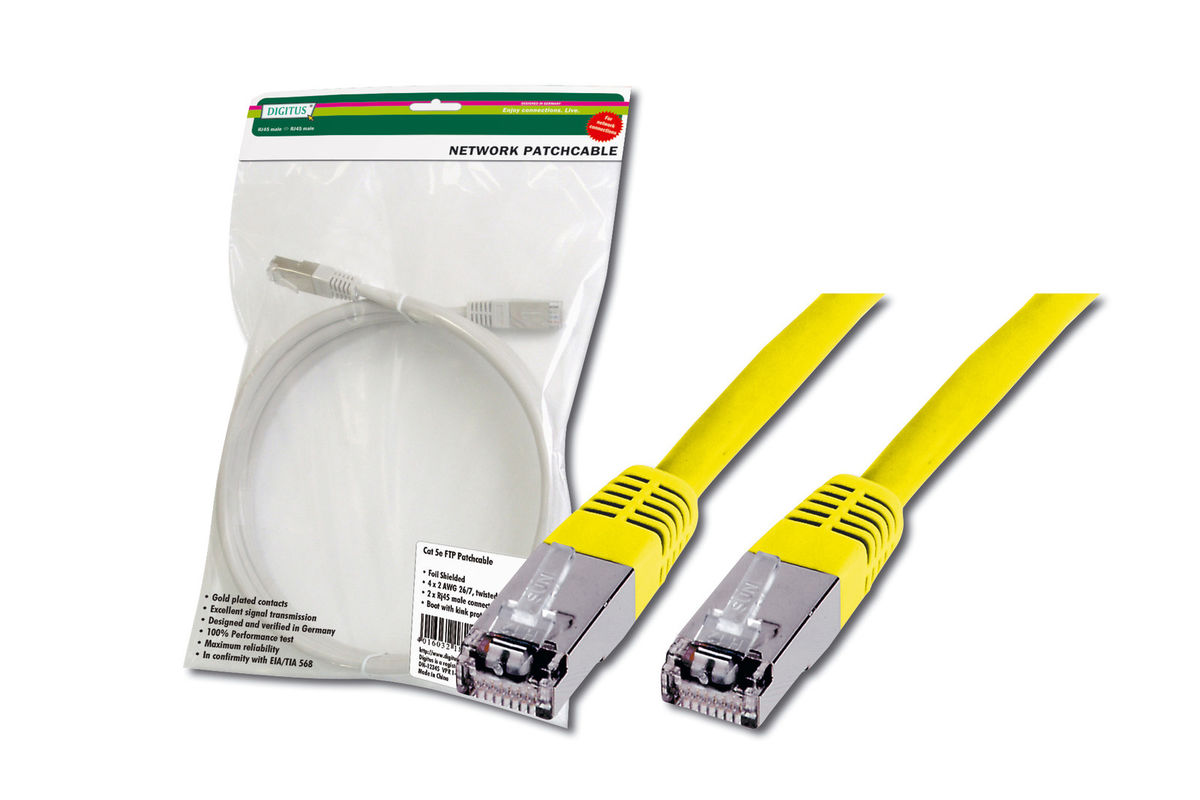 Cordon De Raccordement Digitus Dk-1531-020/y - 2m - Cat 5e - Sftp - Jaune