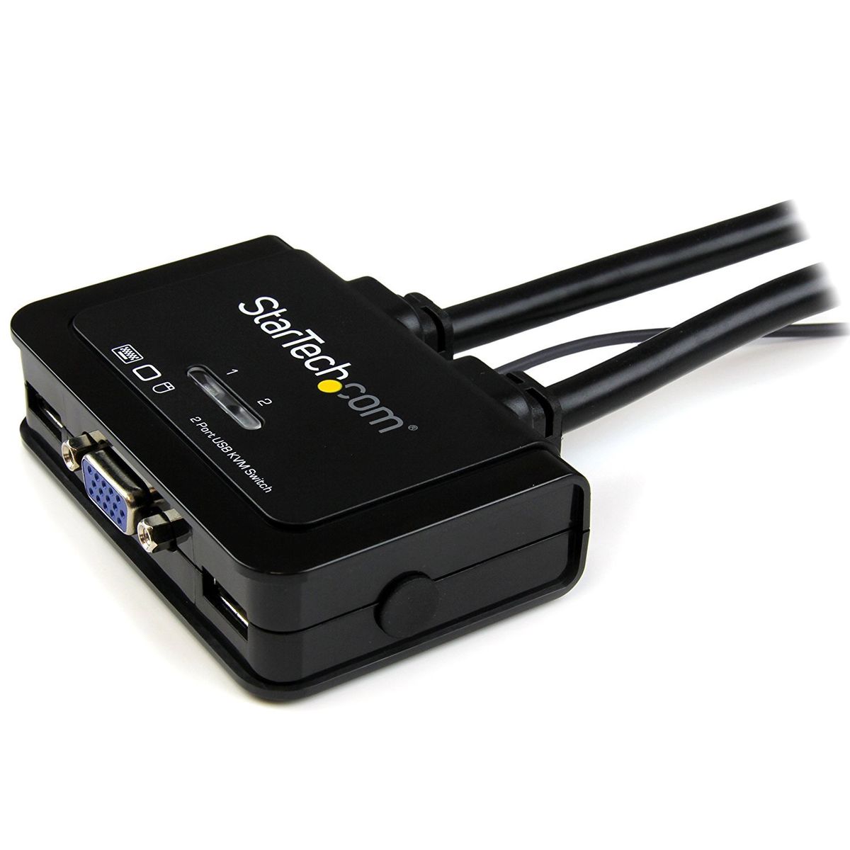Switch KVM USB VGA a 2 ports, commutateur KVM alimente par USB avec cables et commutateur a distance