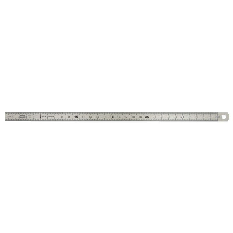 Reglet flexible inox L,200 x l,13 x ep,0,5mm - graduation recto/verso -