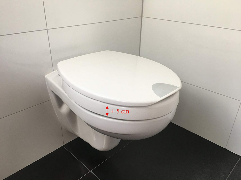 Rehausseur pour siege WC Novara Plus (5 cm) avec rabaissement automatique, l?