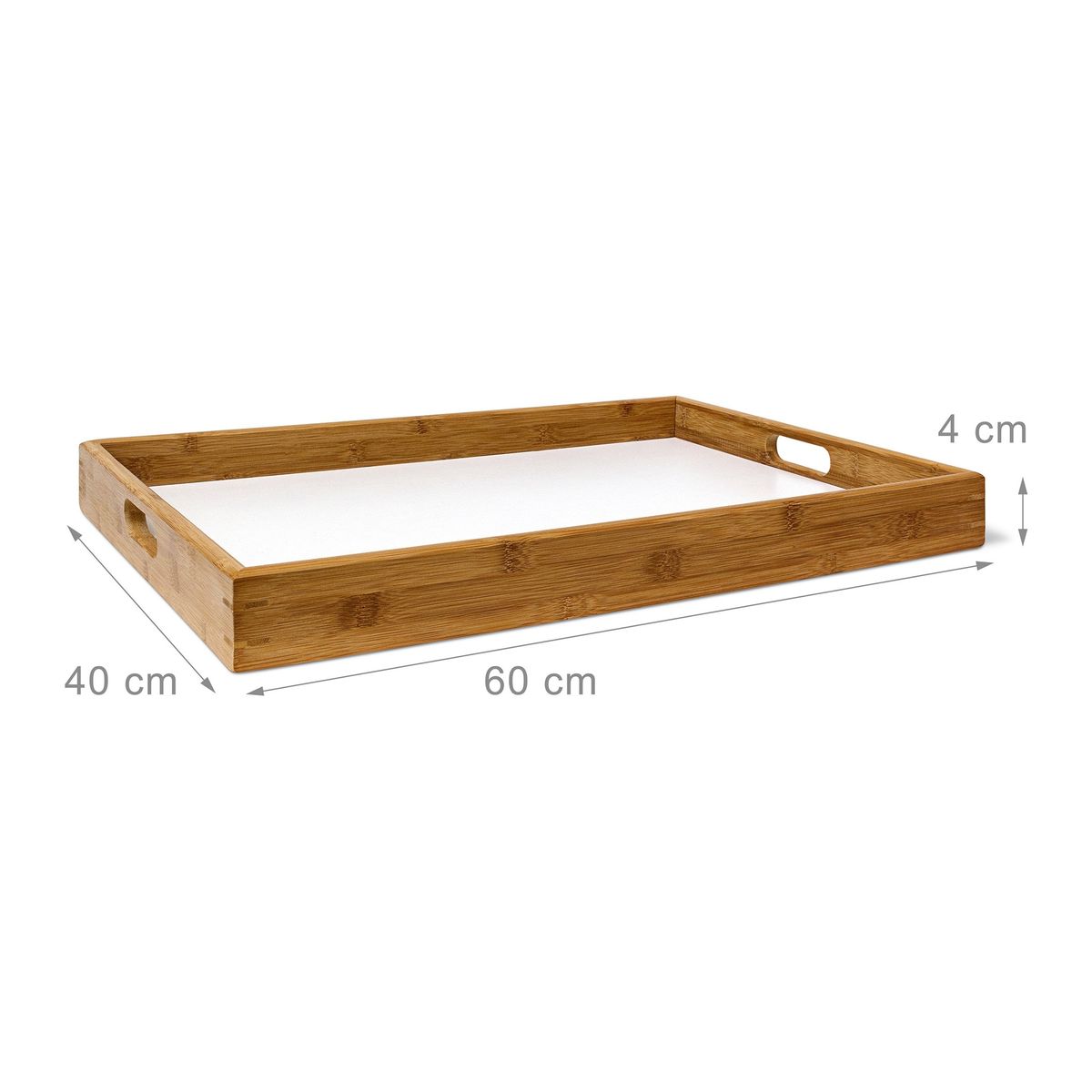 Relaxdays Table D'appoint Pliable Bambou Plateau Amovible Hxlxp: 72 X 60 X 40 Cm Plateau De Lit Support Table Bout De Canape, Blanc Nature
