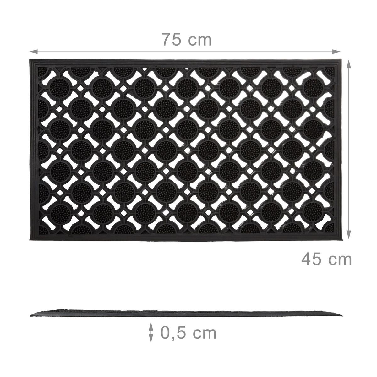 Relaxdays 10020193 Paillasson en Caoutchouc antiderapant Tapis de Sol Porte Ent