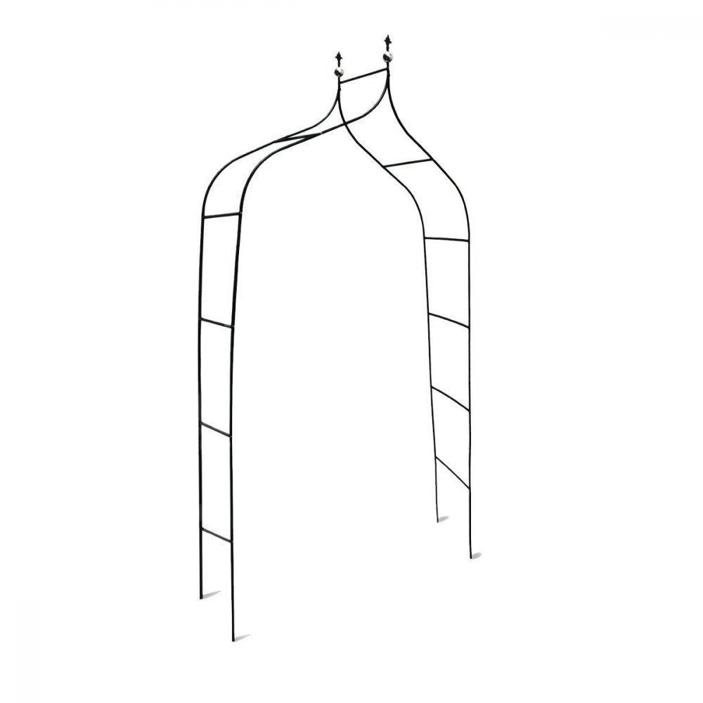 Relaxdays Arche A Rosiers Courbee Avec Pointe Metal 24 M Arceau De Jardin Obelisque Tuteur Plantes Grimpantes Vert