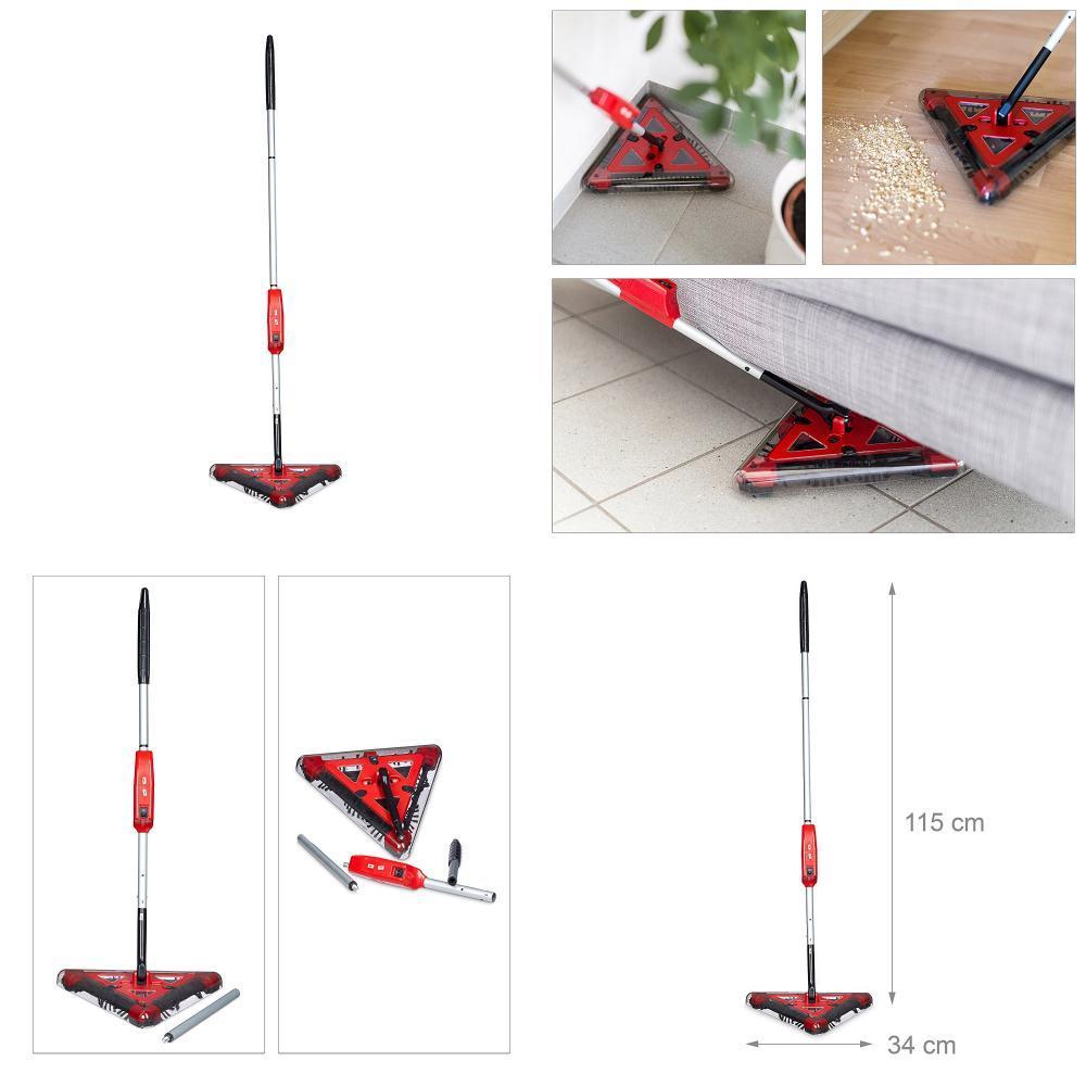 Balai Electrique Sans Fil Triangle 360° Leger Rechargeable Tete Pivotante