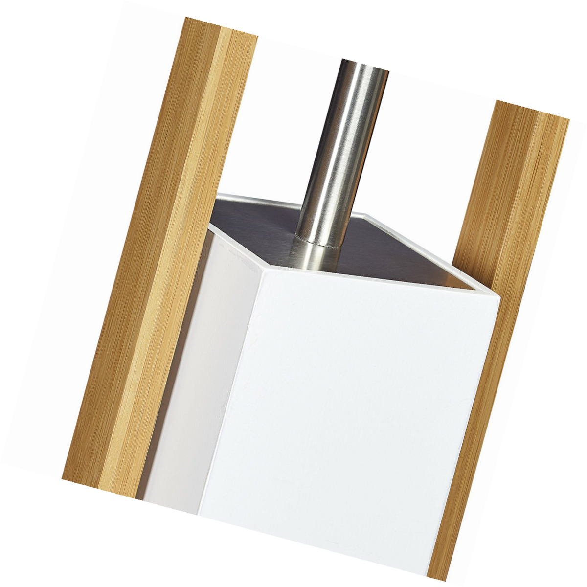 Relaxdays Ensemble Porte Brosse Wc Et Distributeur Papier Toilettes Bambou Hxlxp 75 X 19 X 19 Cm Nature Blanc
