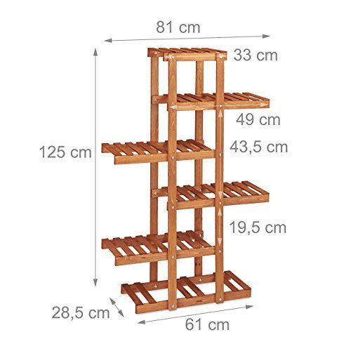 Relaxdays Etagere a fleurs en bois escalier pour plantes 5 niveaux echelle pl