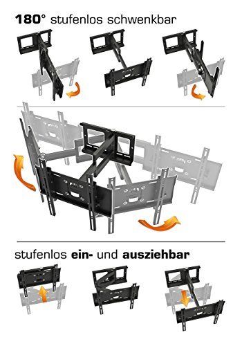 Support Tv Mural Ricoo R23-s - Bras Articule Inclinable Orientable - Vesa 200x200-400x400