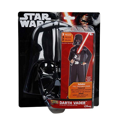 Deguisement Dark Vador Star Wars Kit Avec Combinaison Cape Et Masque Pour Garcon De 8 A 10 Ans