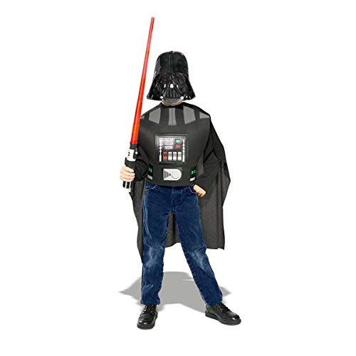 Deguisement Dark Vador Star Wars Kit Avec Combinaison Cape Et Masque Pour Garcon De 8 A 10 Ans