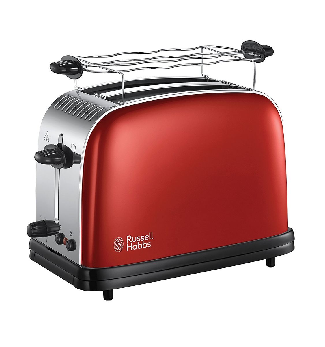 Grille-pain Russell Hobbs 23330-56 - Colours Plus - Technologie Fast Toast - Rouge Flamme - Fentes Extra-larges