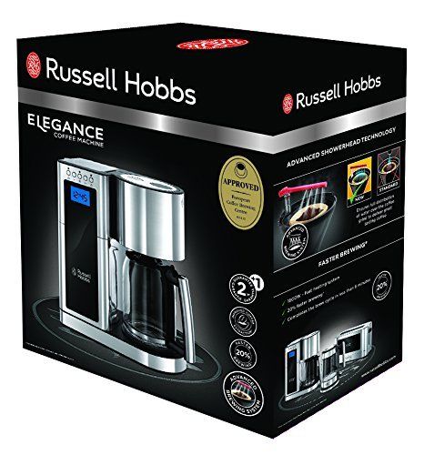 Cafetiere Russell Hobbs 23370-56 Elegance - 10 Tasses - Filtre - Programmable - Acier Chrome/noir
