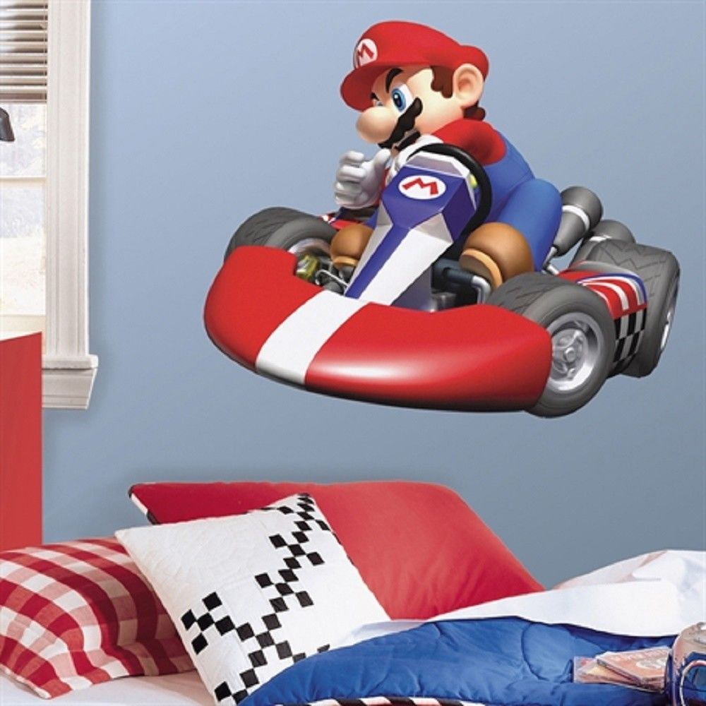 Roommates Stickers Repositionnables Geants Super Mario Kart Nintendo Decoration Murale 81 X 68 Cm