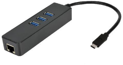 MCL Samar USB3C-125H3/C - Adaptateur reseau - USB-C - Gigabit Ethernet x 1 + USB-C 3.0 x 3