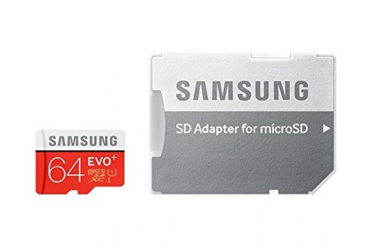 Samsung 64 Go Carte Memoire Evo Plus Micro SD Classe 10 avec Adaptateur SD