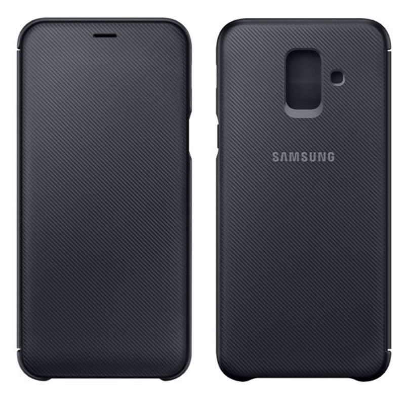 Etui Flip Wallet - Samsung - Galaxy A6 2018 - Noir - Design Slim - Ouverture Laterale