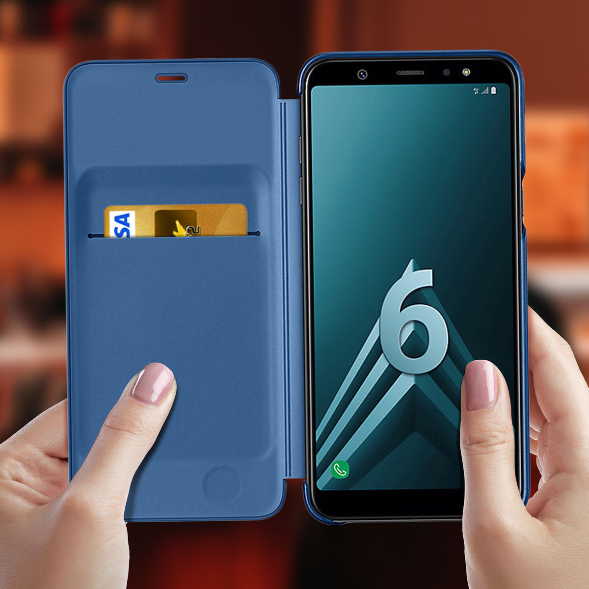 Samsung Etui Flip Wallet A6 Bleu