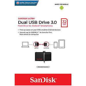 Cle USB OTG SanDisk Ultra Dual 32 Go Noir