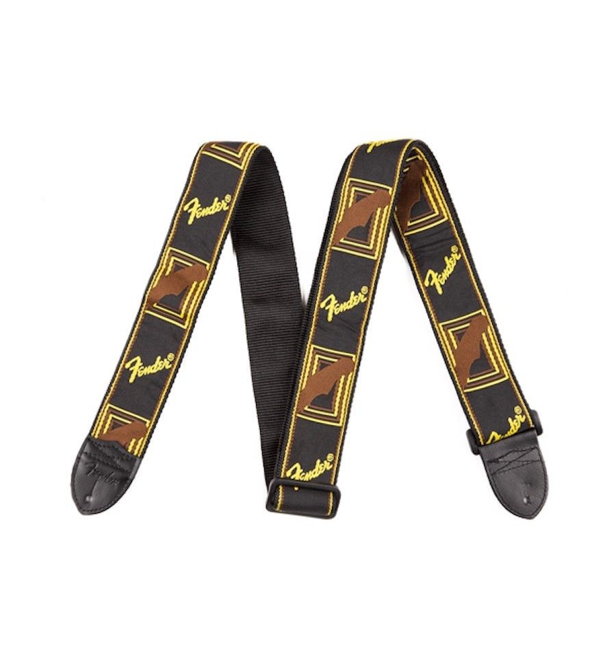 Fender 2 Monogrammed Strap Black/yellow/brown