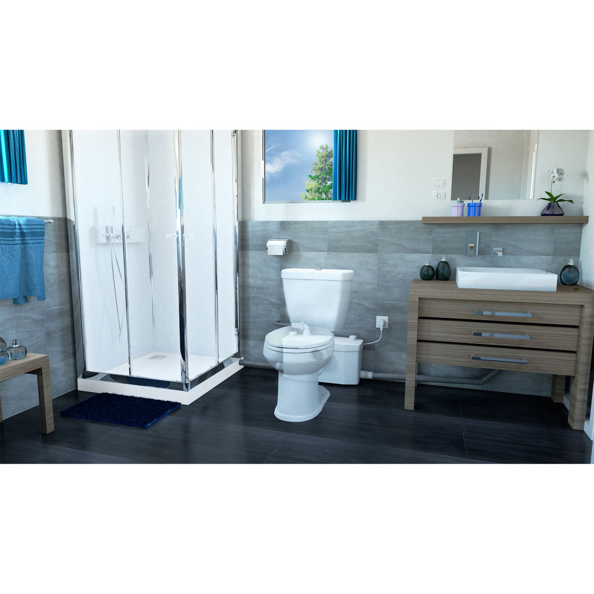 Broyeur Adaptable 400w Saniplus Up Pour Wc Et Douche - Sfa - Spupstd