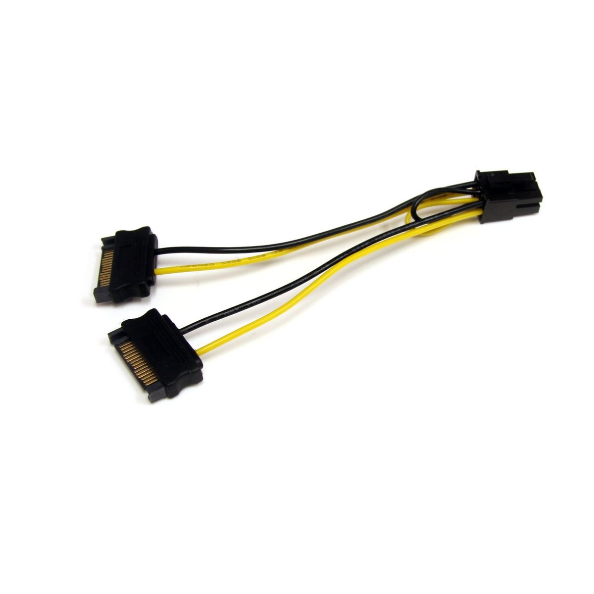 Cable D'alim. 2x Sata Vers Pcie 6 Broches - 15 Cm - Cable D'alimentation Pour Carte Video - 2x Sata Vers Pcie 6 Broches