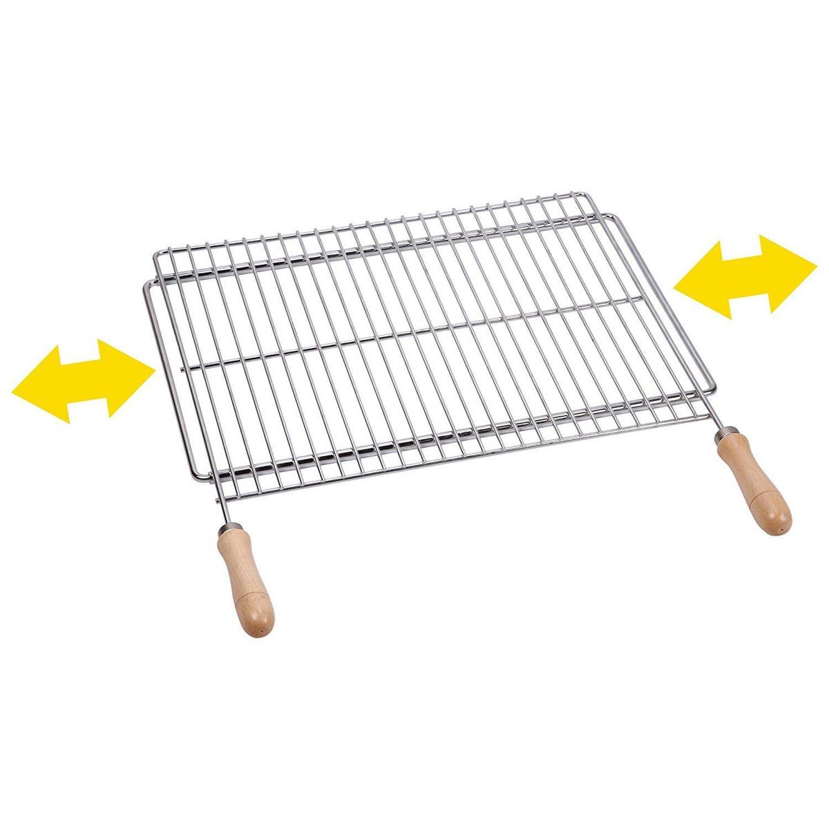 Sauvic 02724 Grille de Barbecue Universelle Acier 60/70 x 40 cm - Largeur extens