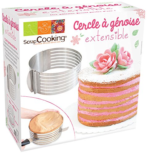 Cercle A Genoise En Inox - Scrapcooking - Extensible De 16 A 20cm - Hauteur 8.5cm - 6 Fentes
