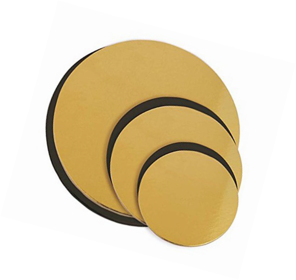 Support a gateau Rond Noir et dore 6 pieces - Scrapcooking