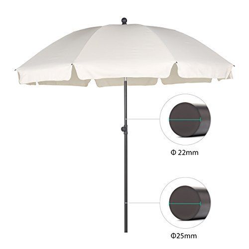 Sekey Parasol 200 cm inclinable pour patio jardin balcon pisci(Creme)