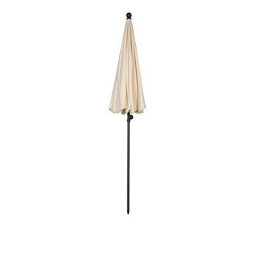 Sekey Parasol Rond De 200 Cm Creme Protection Solaire Uv 25+ Ideal Pour Le Jardin Et La Terrasse