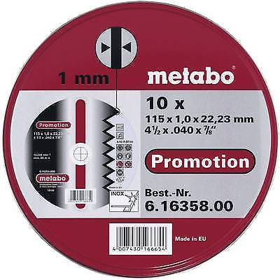 Disques A Tronconner En Inox - Metabo - 616358000 - Diametre 115 Mm - Epaisseur 1 Mm - Conditionnement 10 Pc(s)