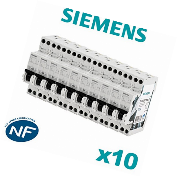 SIEMENS- Lot de 2 Disjoncteurs électriques phase + neutre 10A