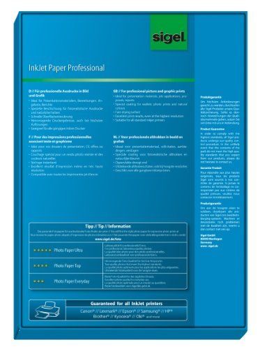 Sigel IP288 Papier professionnel d'imprimante jet d'encre, format A4 (21 x... 