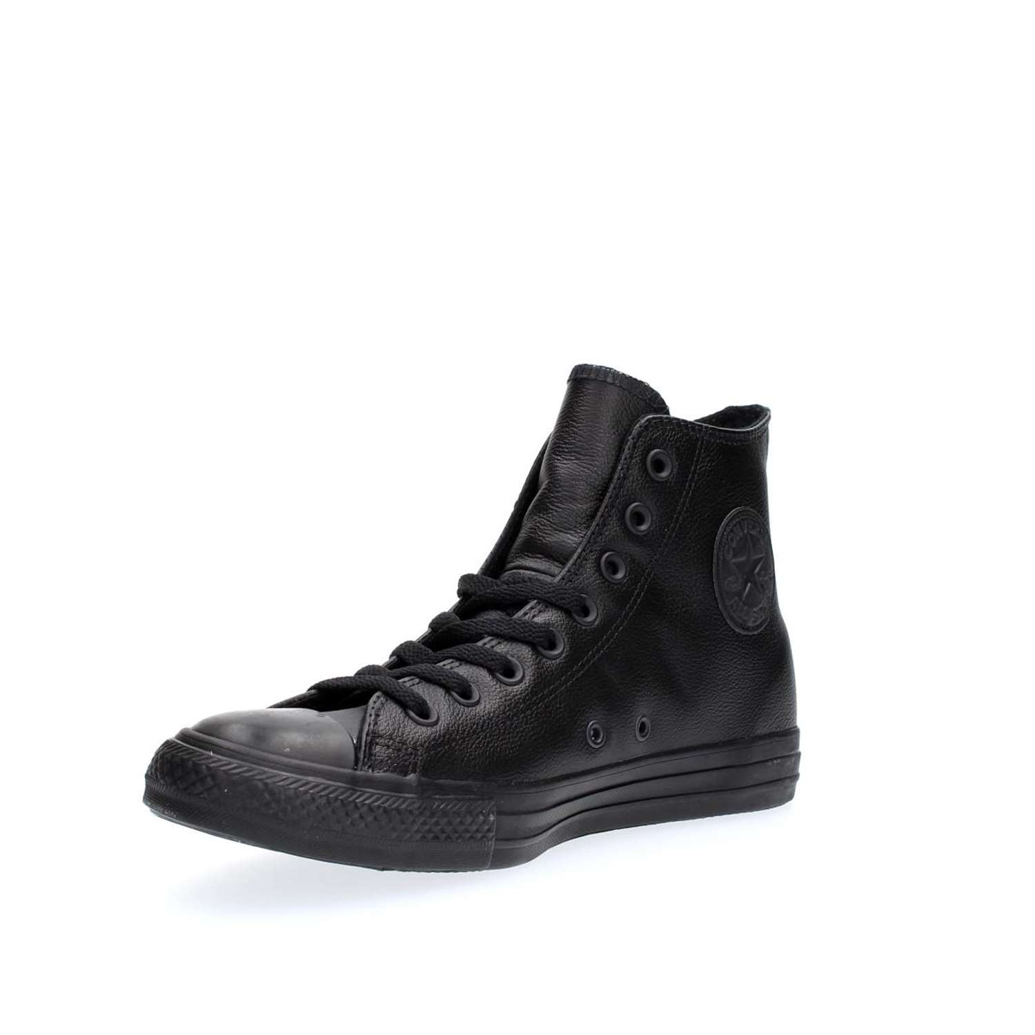 Basket Converse All Star Leather Hi - Noir - Adulte - Mixte - Cuir - Lacets