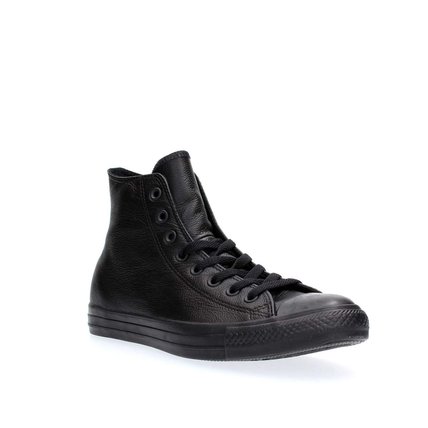 Basket Converse All Star Leather Hi - Noir - Adulte - Mixte - Cuir - Lacets