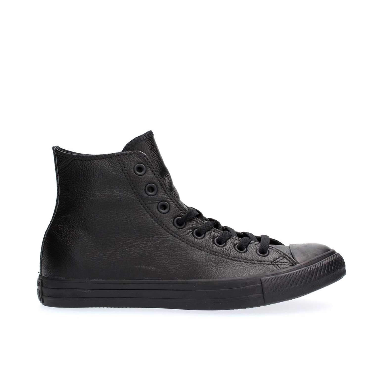 Basket Converse All Star Leather Hi - Noir - Adulte - Mixte - Cuir - Lacets