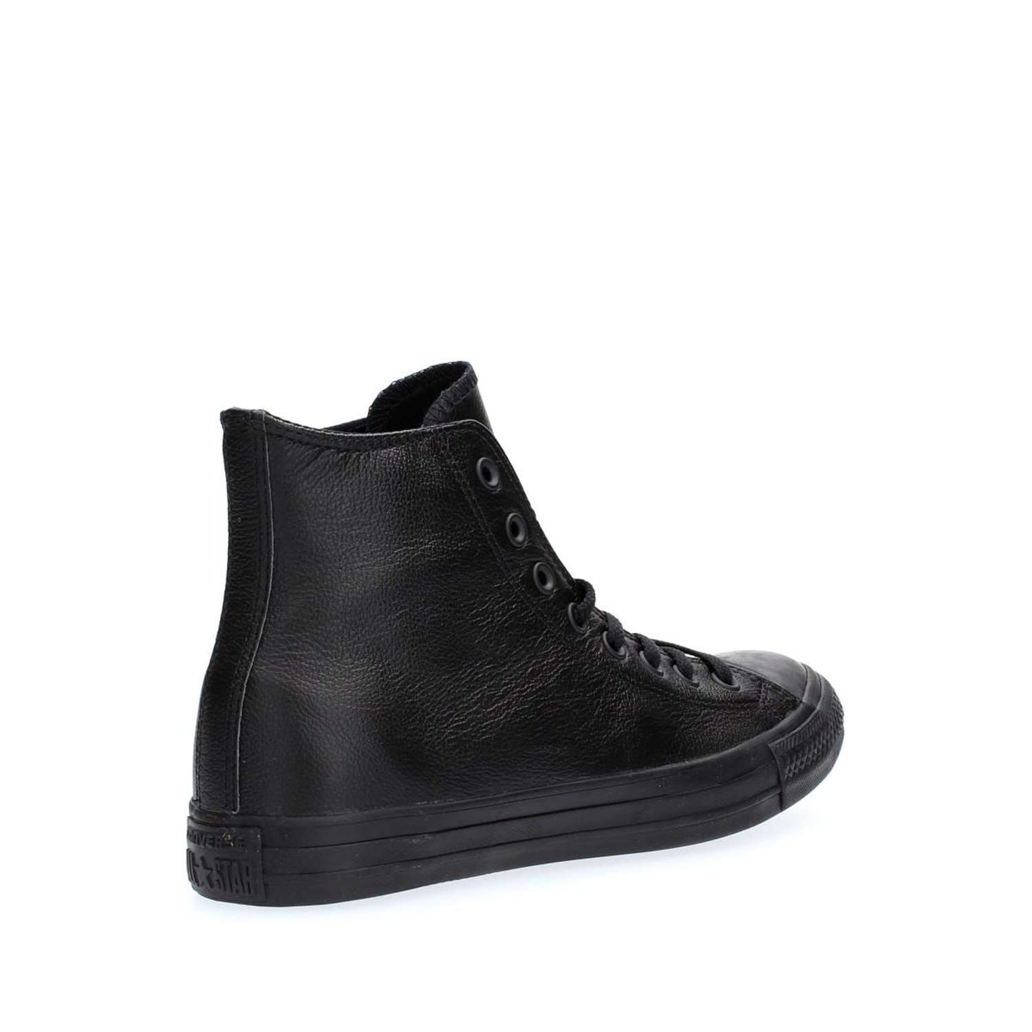 Basket Converse All Star Leather Hi - Noir - Adulte - Mixte - Cuir - Lacets