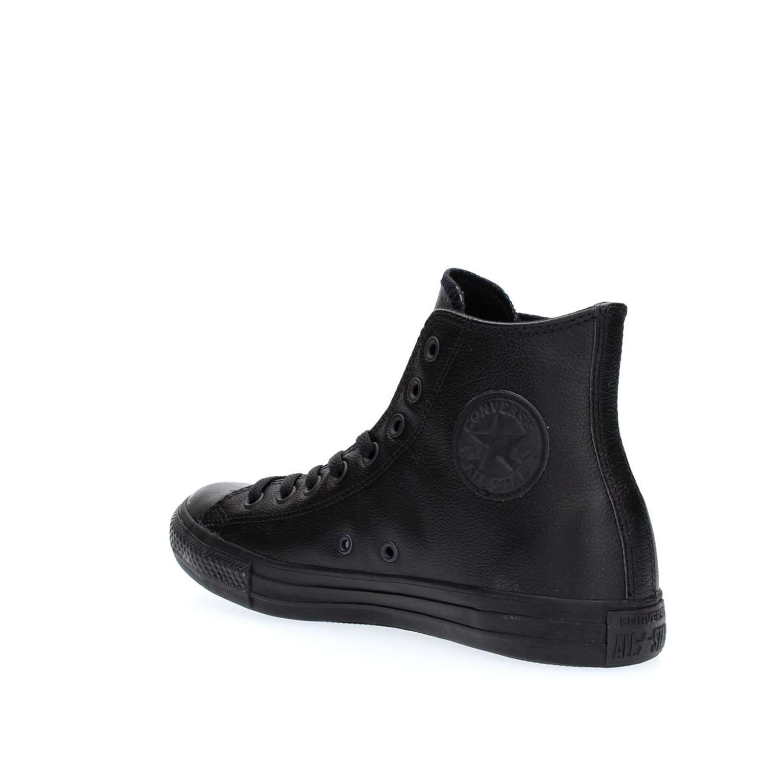 Basket Converse All Star Leather Hi - Noir - Adulte - Mixte - Cuir - Lacets