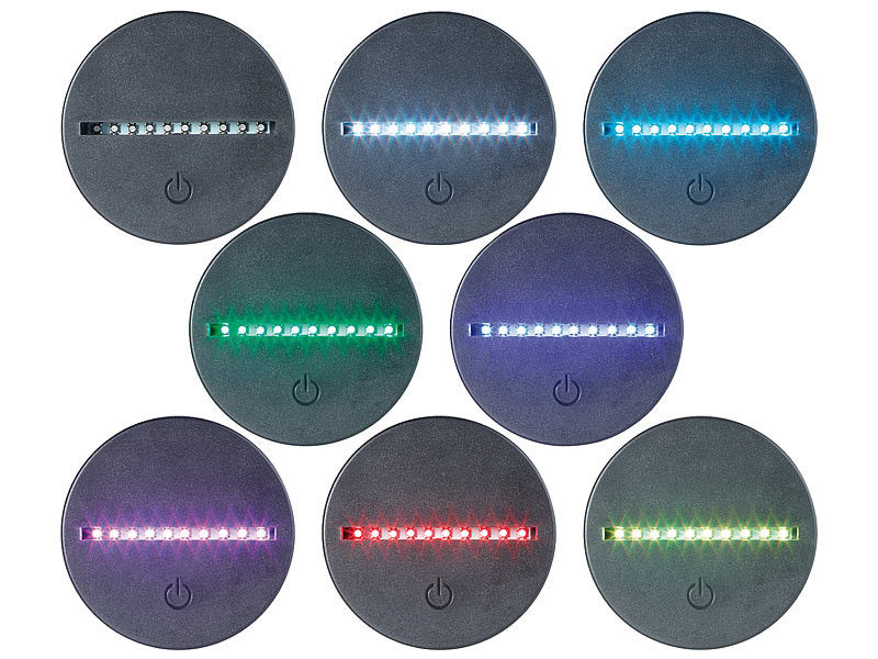 Lunartec Socle lumineux decoratif a LED pour motifs 3D interchangeables LS-7.3D