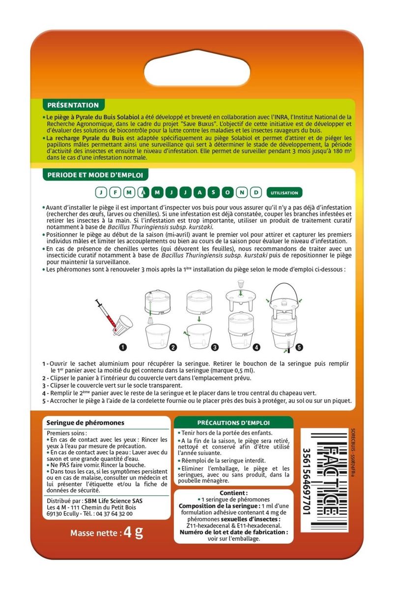 Recharge Pheromone Pour Piege Pyrale Du Buis Natria - Natria