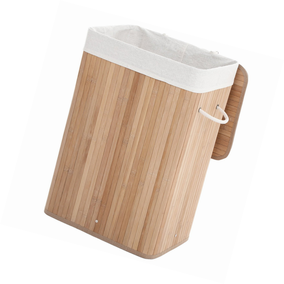 Songmics Corbeille A Linge Panier A Linge En Bambou Avec Sac Amovible Lavable 40 X 30 X 61 Cm Couleur Boisee Lcb10y