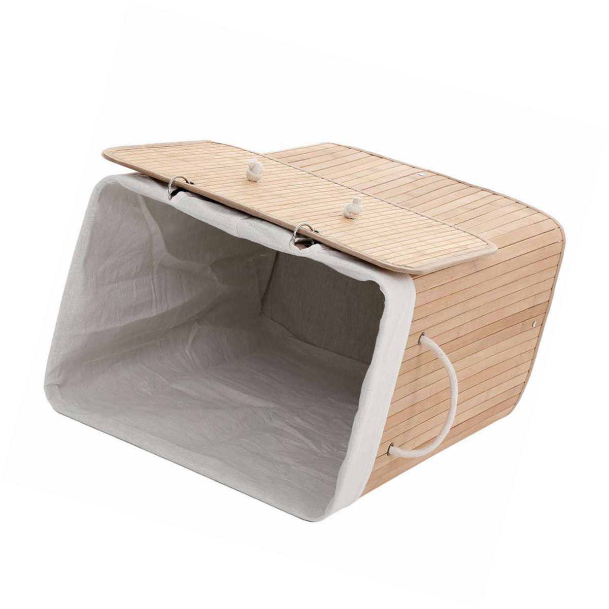 Songmics Corbeille A Linge Panier A Linge En Bambou Avec Sac Amovible Lavable 40 X 30 X 61 Cm Couleur Boisee Lcb10y